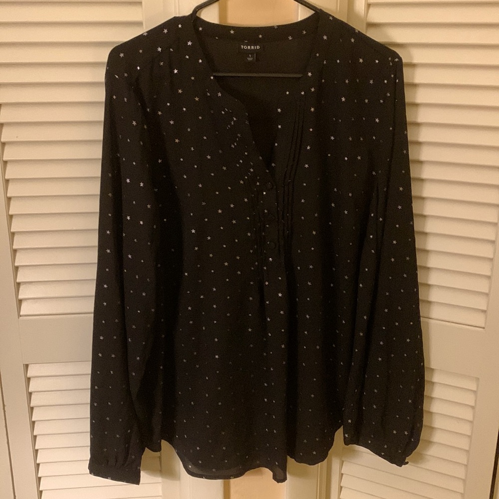 Torrid Black Star studded blouse